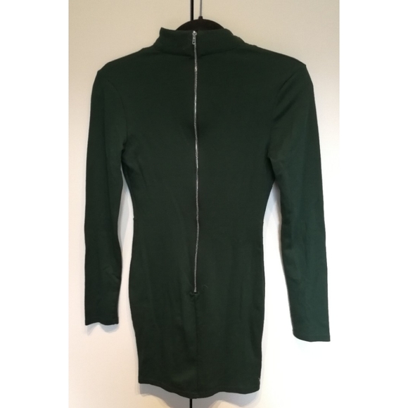 WINDSOR Green bodycon dress Plunge front cutout neck Hunter XS NWT - Picture 3 of 8